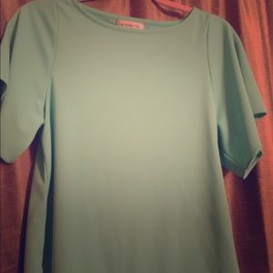 Light teal flutter sleeve